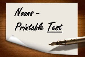 Nouns test - printable with answer key