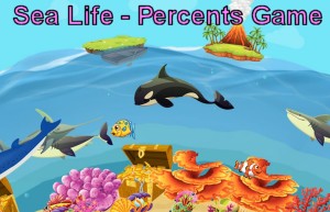 Sea Life - A Matching Percentage Game for 6th graders