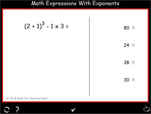 Order of Operations Practice - Exponenets