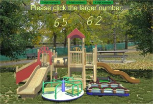 comparing numbers playground game
