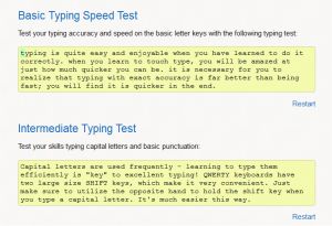 Basic Speed Typing Test & Intermediate