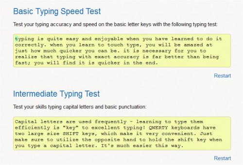 official typing speed test