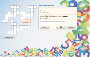 Comparing Numbers Interactive Crossword Puzzle